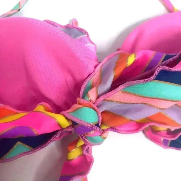 Victoria's Secret Multicolor Striped Tie Bikini - Picture 5 of 10
